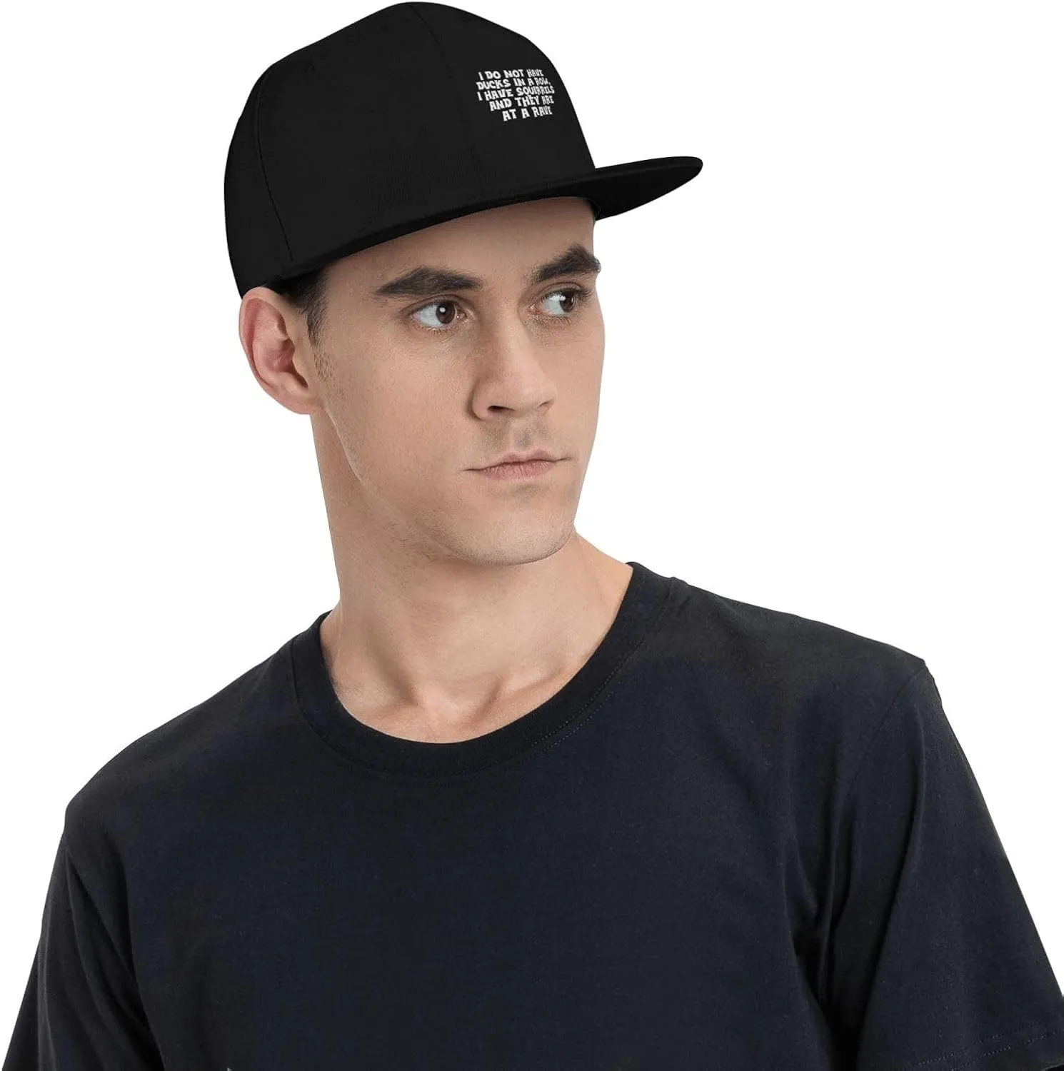 I Do Not Have Ducks in A Row I Have Squirrels and They are at A Rave Baseball Cap,Snapback Hats Trucker Hat,Black