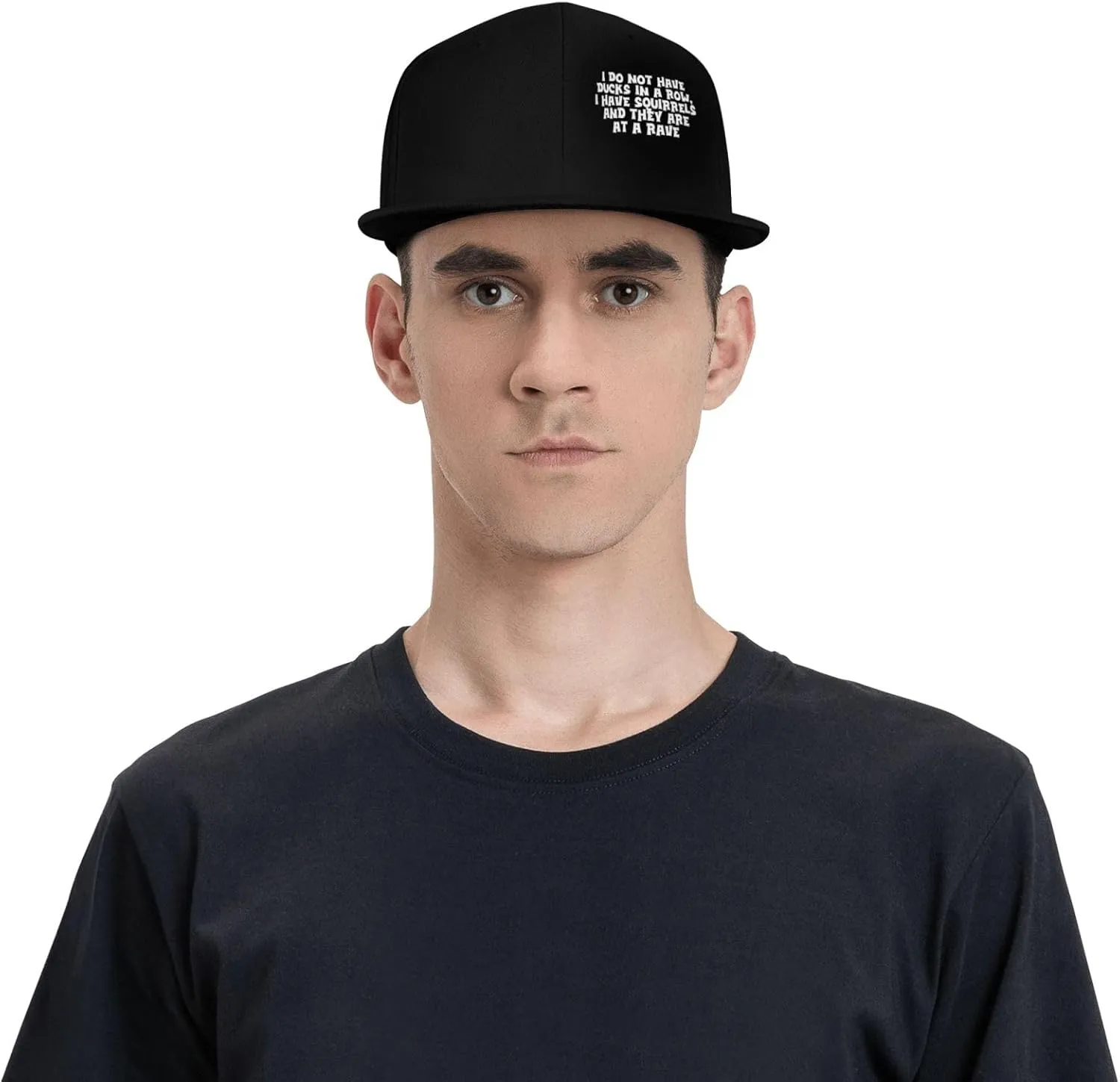I Do Not Have Ducks in A Row I Have Squirrels and They are at A Rave Baseball Cap,Snapback Hats Trucker Hat,Black