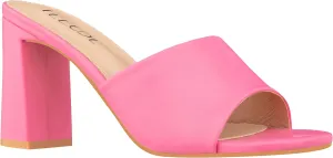 ILLUDE Women’s Block Heel Single Strap Square Toe Heeled Sandal Slip On Mule - Demi - Demi