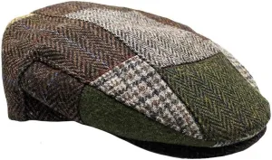 Irish Trinity Donegal Tweed Flat Cap, 100% Wool, Quilted Interior, Made in Ireland