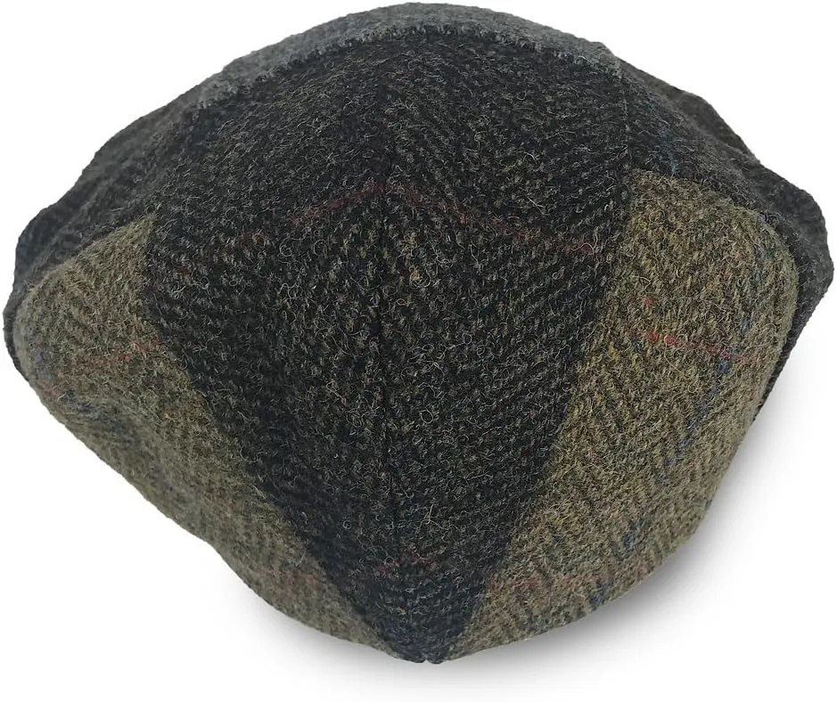 Irish Trinity Donegal Tweed Flat Cap, 100% Wool, Quilted Interior, Made in Ireland