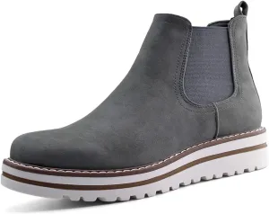 JABASIC Womens Chelsea Elastic Ankle Boots Waterproof Flat Boots