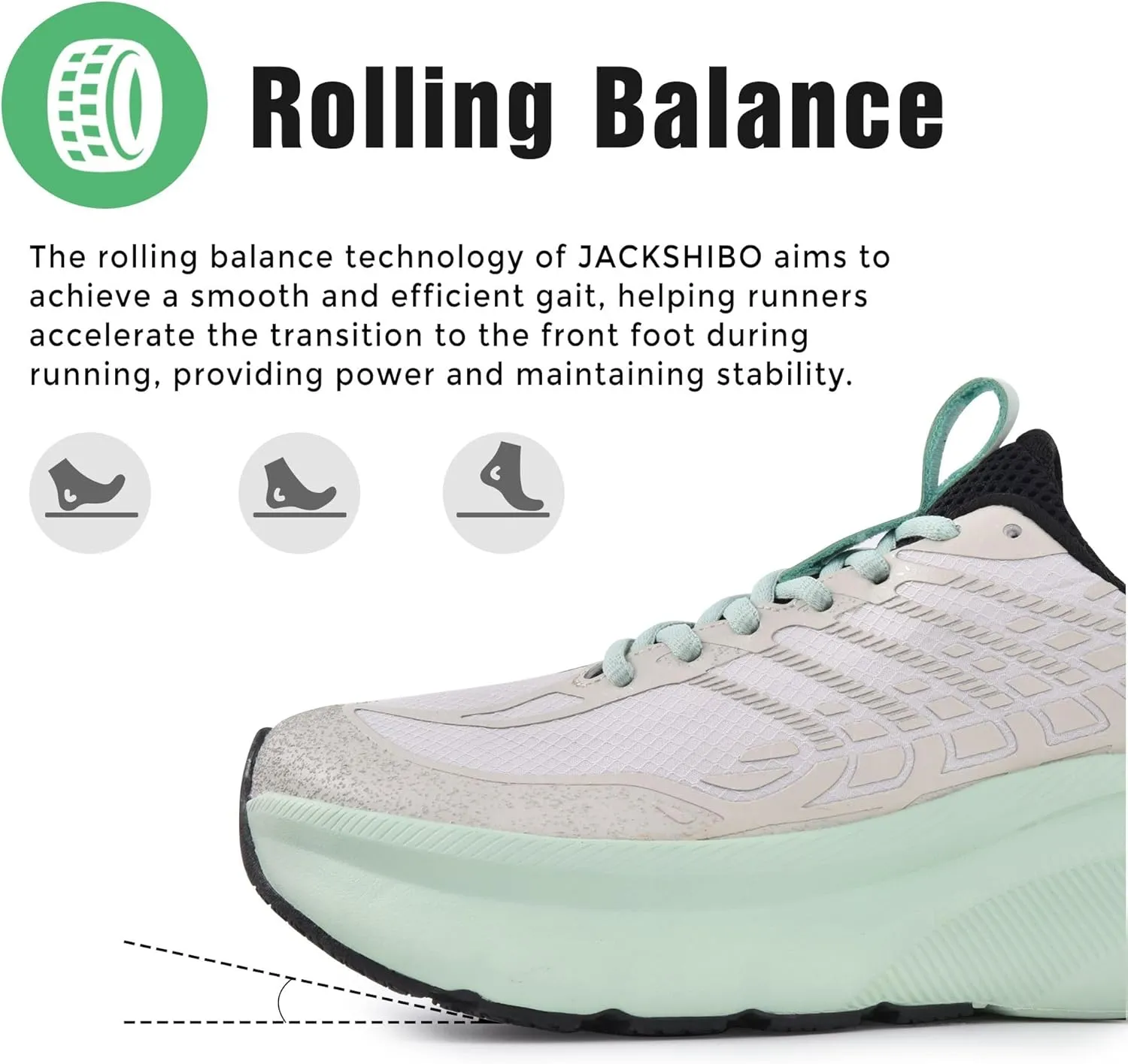 JACKSHIBO Wide Toe Box Men's Running & Tennis Athletic Gym Workout Cross Training Sneakers - Cushioned Memory Foam Thick Zero Drop Sole