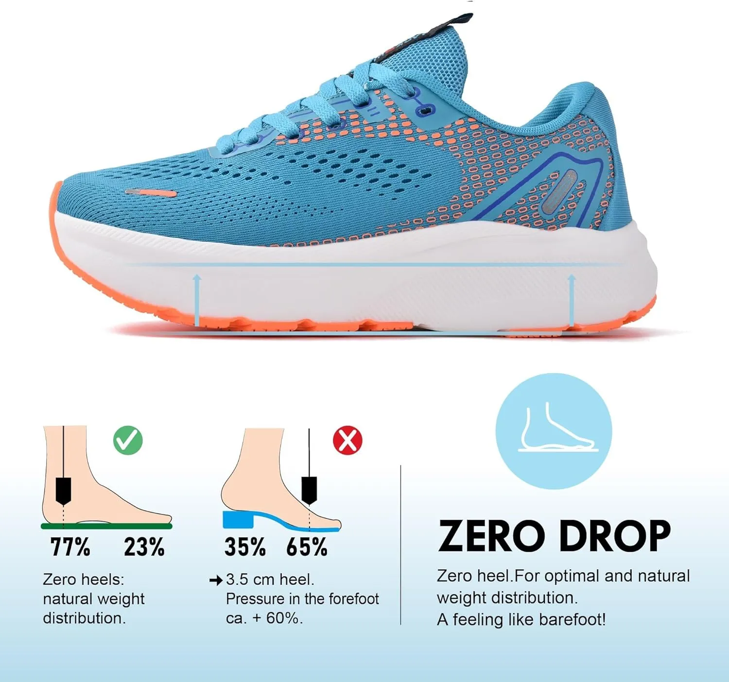 JACKSHIBO Wide Toe Box Shoes for Men Arch Support Shoes Wide Width Sneakers for Running Walking Athletic Tennis Orthopedic Plantar Fasciitis Workout with Thick Cushioned Zero Drop Sole