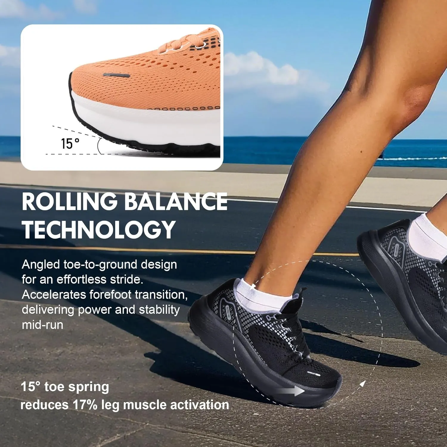 JACKSHIBO Wide Toe Box Shoes Women Arch Support Wide Sneakers for Running Walking Athletic Tennis Orthopedic Plantar Fasciitis Workout with Thick Cushion Zero Drop Sole Width Shoes