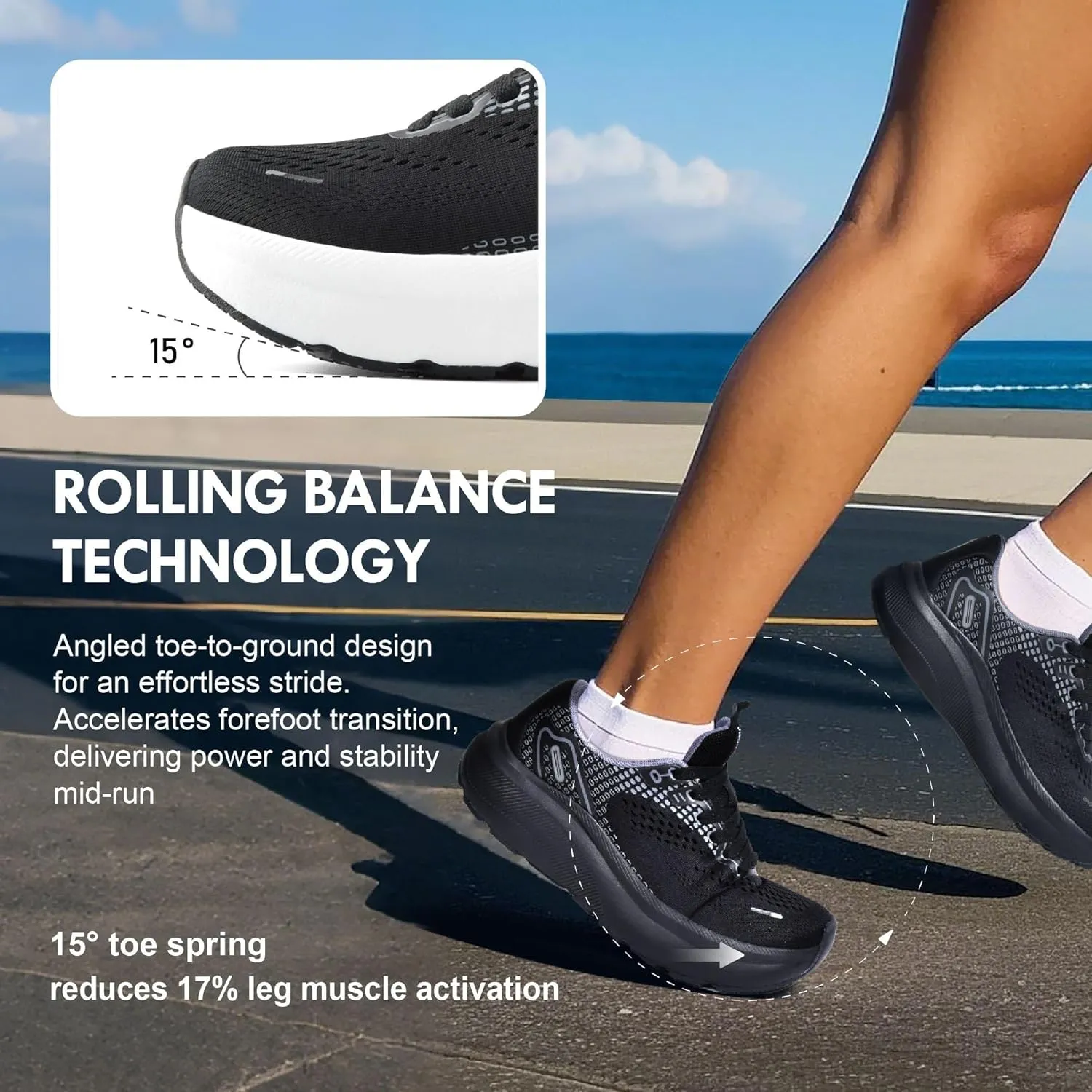 JACKSHIBO Wide Toe Box Shoes Women Arch Support Wide Sneakers for Running Walking Athletic Tennis Orthopedic Plantar Fasciitis Workout with Thick Cushion Zero Drop Sole Width Shoes