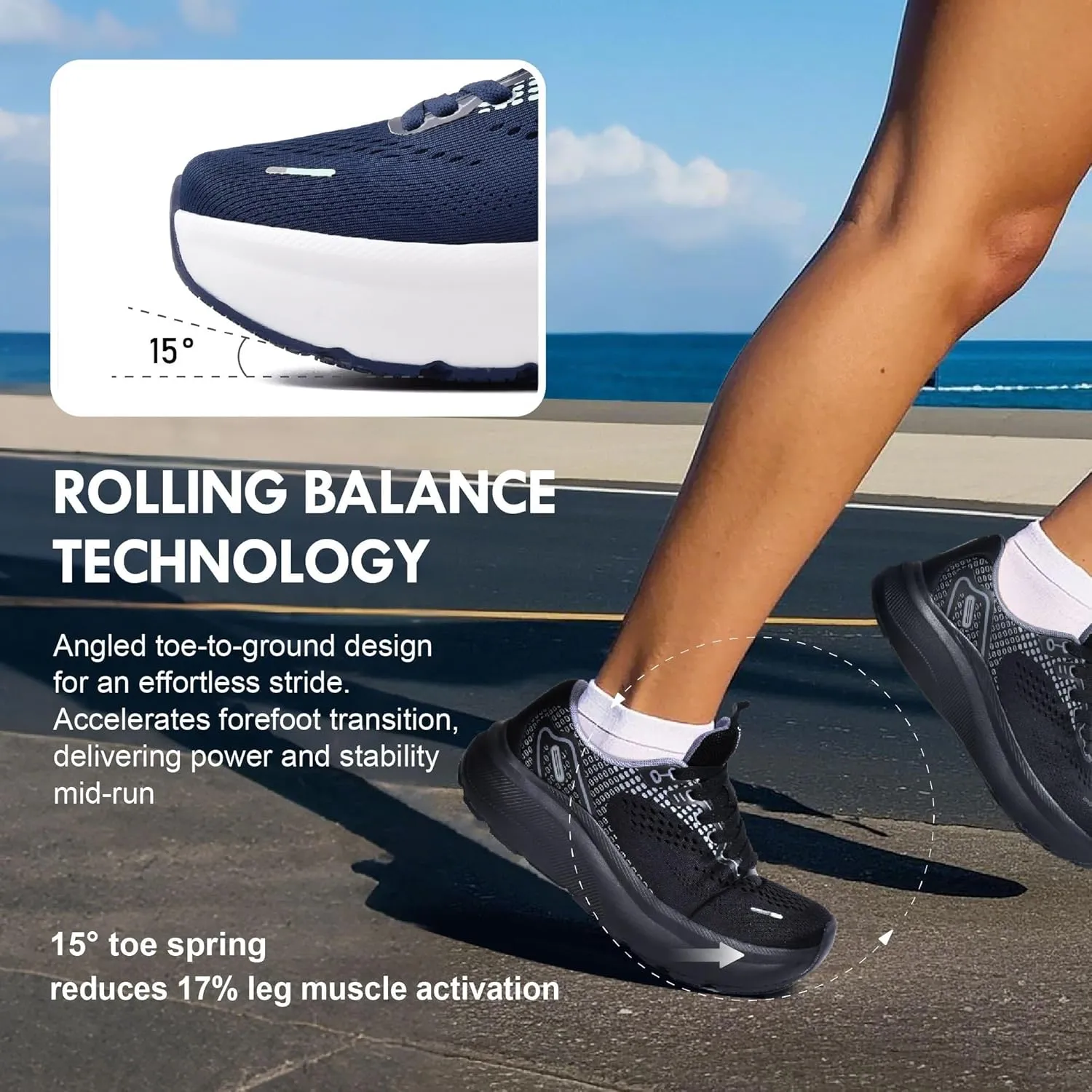 JACKSHIBO Wide Toe Box Shoes Women Arch Support Wide Sneakers for Running Walking Athletic Tennis Orthopedic Plantar Fasciitis Workout with Thick Cushion Zero Drop Sole Width Shoes
