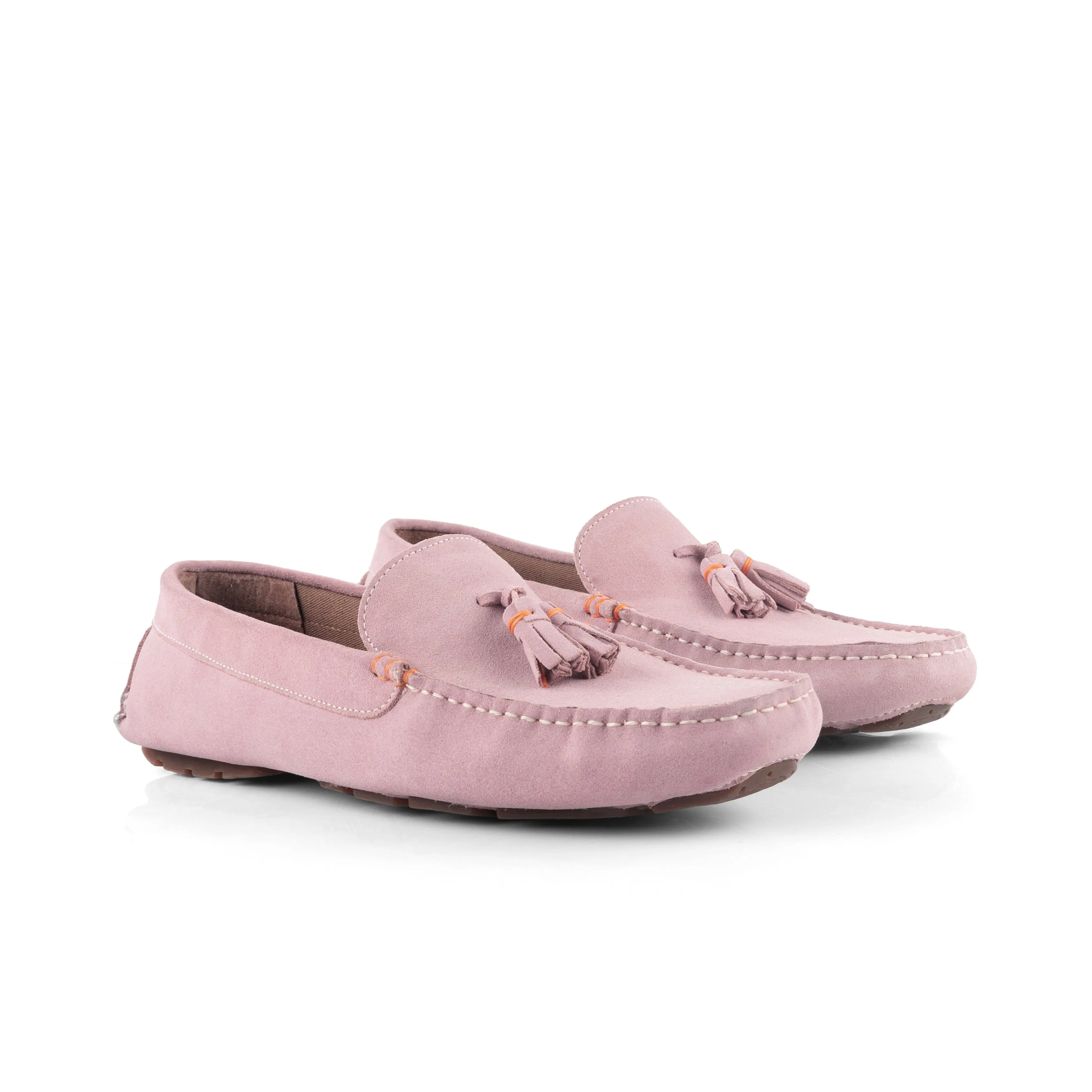 Jackson Suede Leather Driving Loafers - Pink