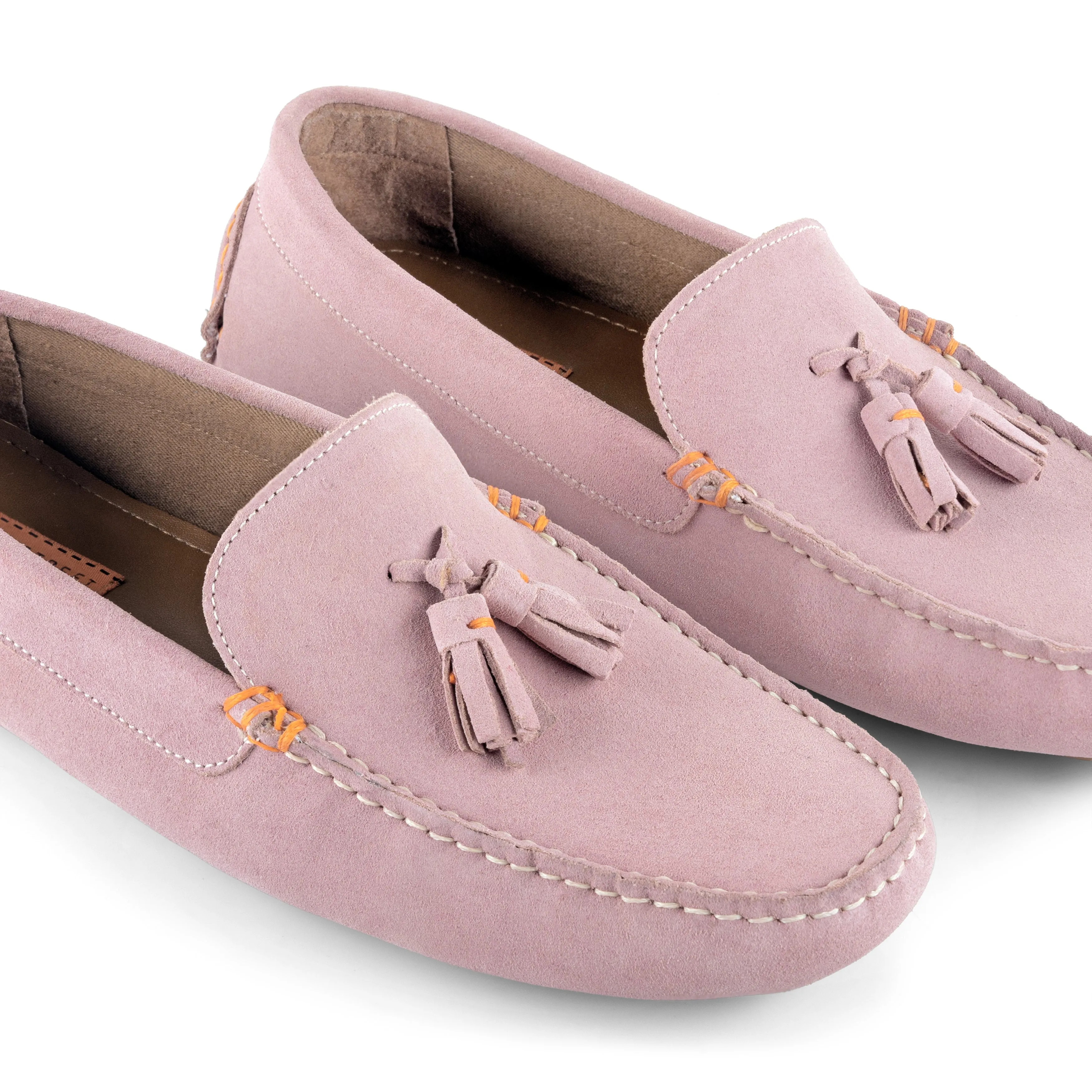Jackson Suede Leather Driving Loafers - Pink