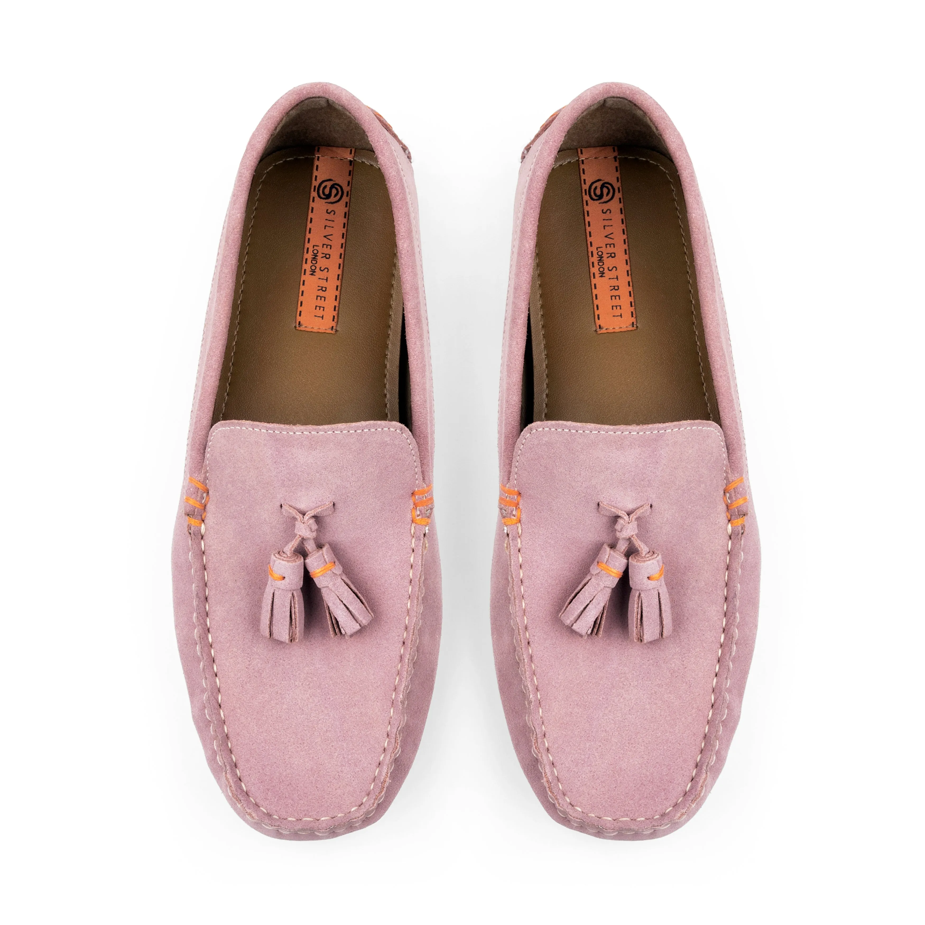 Jackson Suede Leather Driving Loafers - Pink