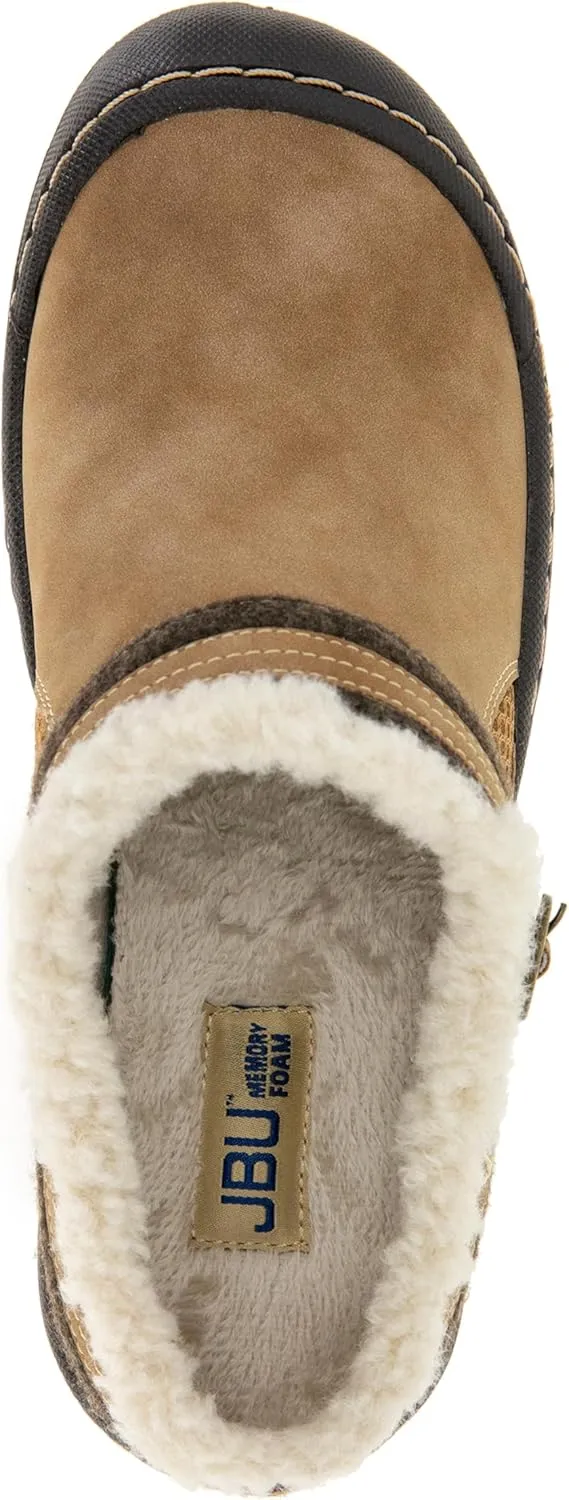 JBU Women's Ginger Faux Shearling Lined Slip On Casual Comfort Mule