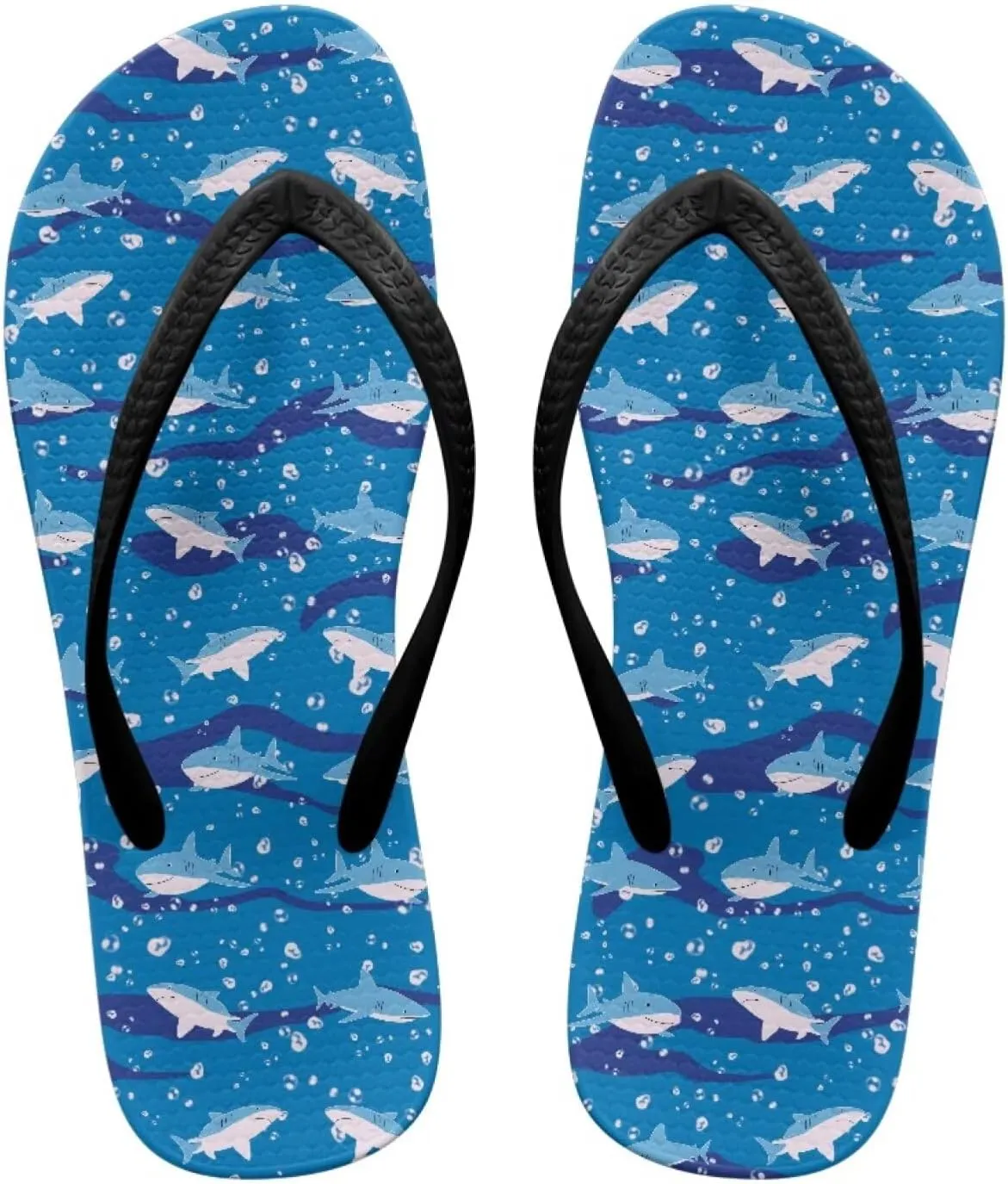 Jeiento Flip Flops for Women Slip On Sandal Sea Animal Flip-Flop Slides Quick Dry Beach Sandals with Non Slip Soles