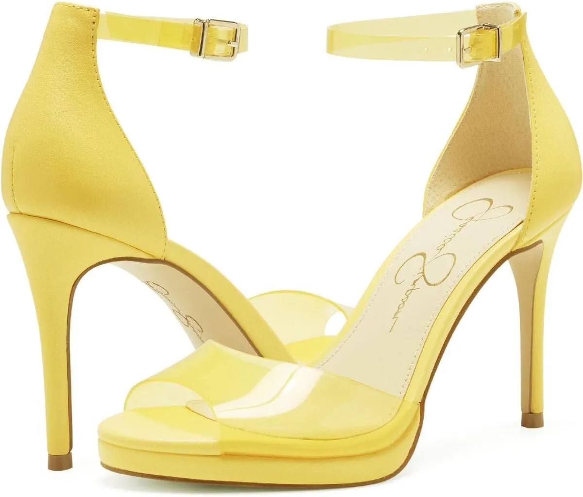 Jessica Simpson Women's Daisile Faux Leather Ankle Strap Stiletto Heeled Sandal