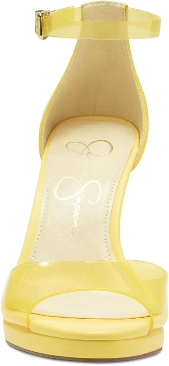 Jessica Simpson Women's Daisile Faux Leather Ankle Strap Stiletto Heeled Sandal