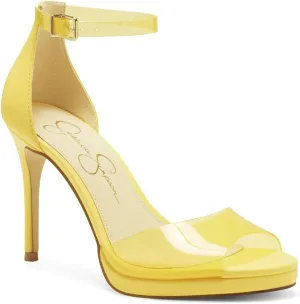 Jessica Simpson Women's Daisile Faux Leather Ankle Strap Stiletto Heeled Sandal