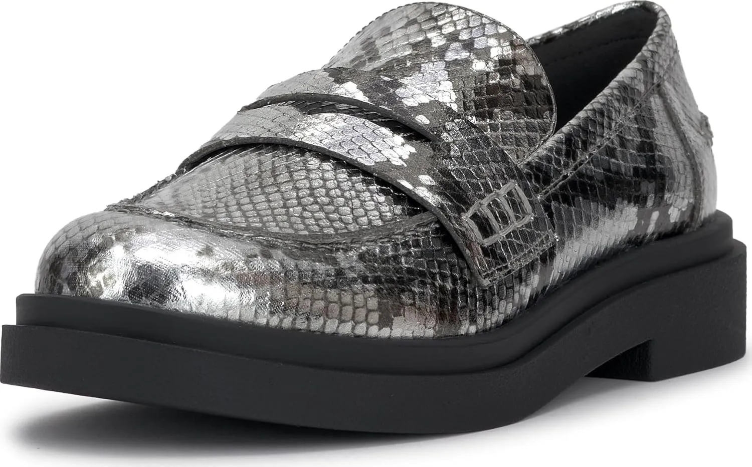 Jessica Simpson Women's Xuris Loafer Flat, Chrome, 12