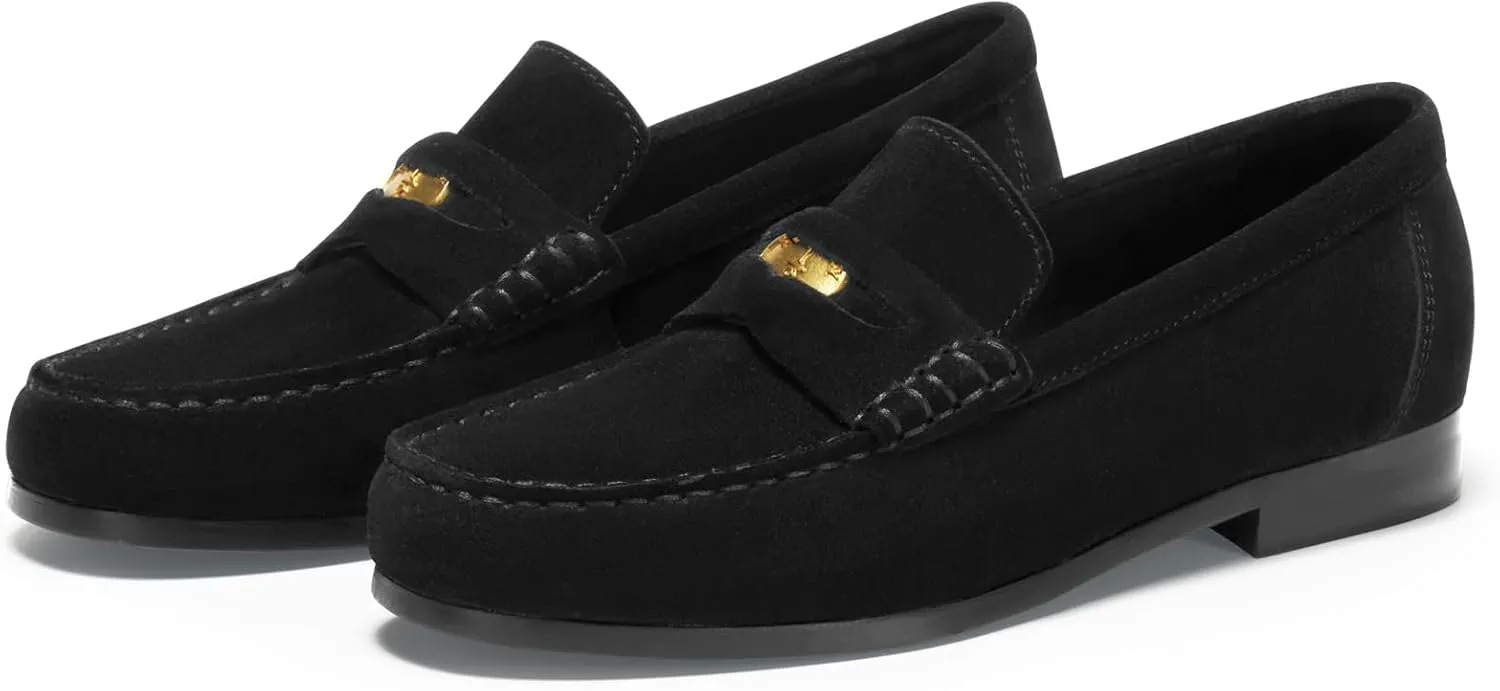 Journey West Suede Tassel Loafer for Women Slip-on Belgian Penny Loafers Shoes for Women in Many Colors