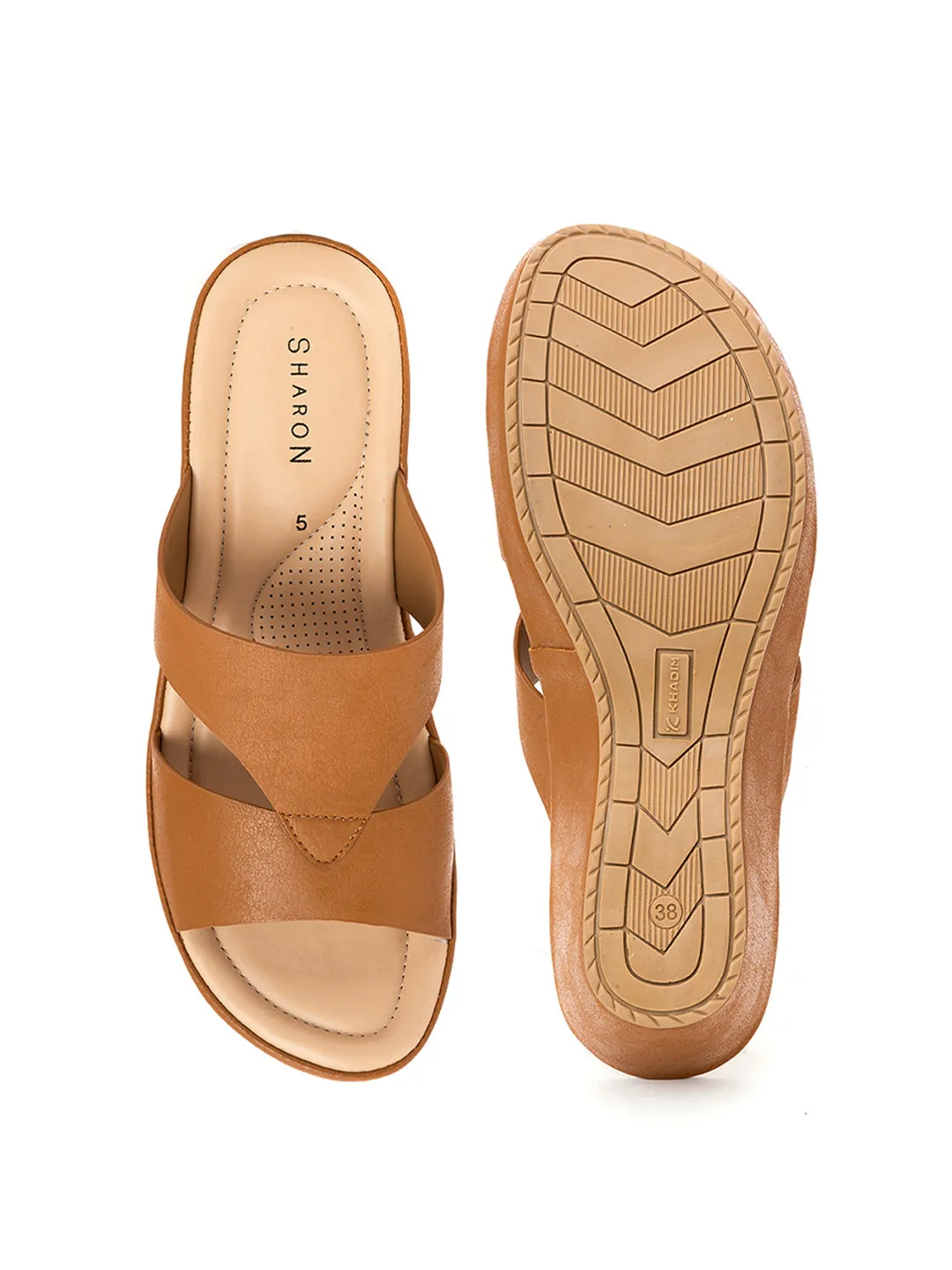 Khadim Sharon Wedge Heel Mule Slip On Sandal for Women