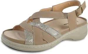 KOZI Canada Women Comfort Mule Shoe Casual Wedge Sandal with Round Toe Replaceable Orthopedic Insole Black Camel Navy Taupe