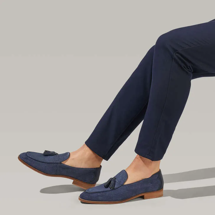 Kurt Geiger Buster Navy Suede Mens Tassel Loafers