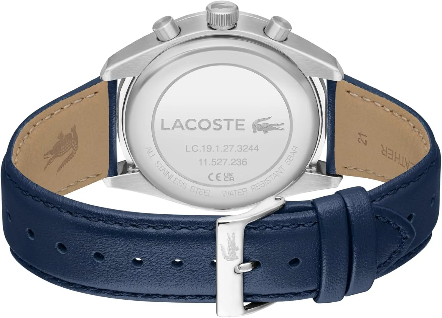 Lacoste Boston Men's Chronograph Watch - Classic Stainless Steel - Tachymeter - Water Resistant up to 5ATM/50 Meters - Modern Design for Him - 42mm