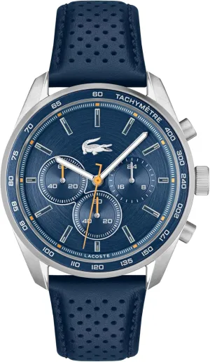 Lacoste Boston Men's Chronograph Watch - Classic Stainless Steel - Tachymeter - Water Resistant up to 5ATM/50 Meters - Modern Design for Him - 42mm