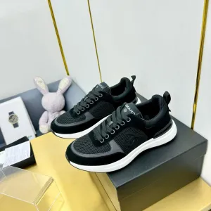 LEISURE SNEAKER CHANEL VELVET MIX BREATHABLE BLACK Customer satisfaction Summer clearance MESH