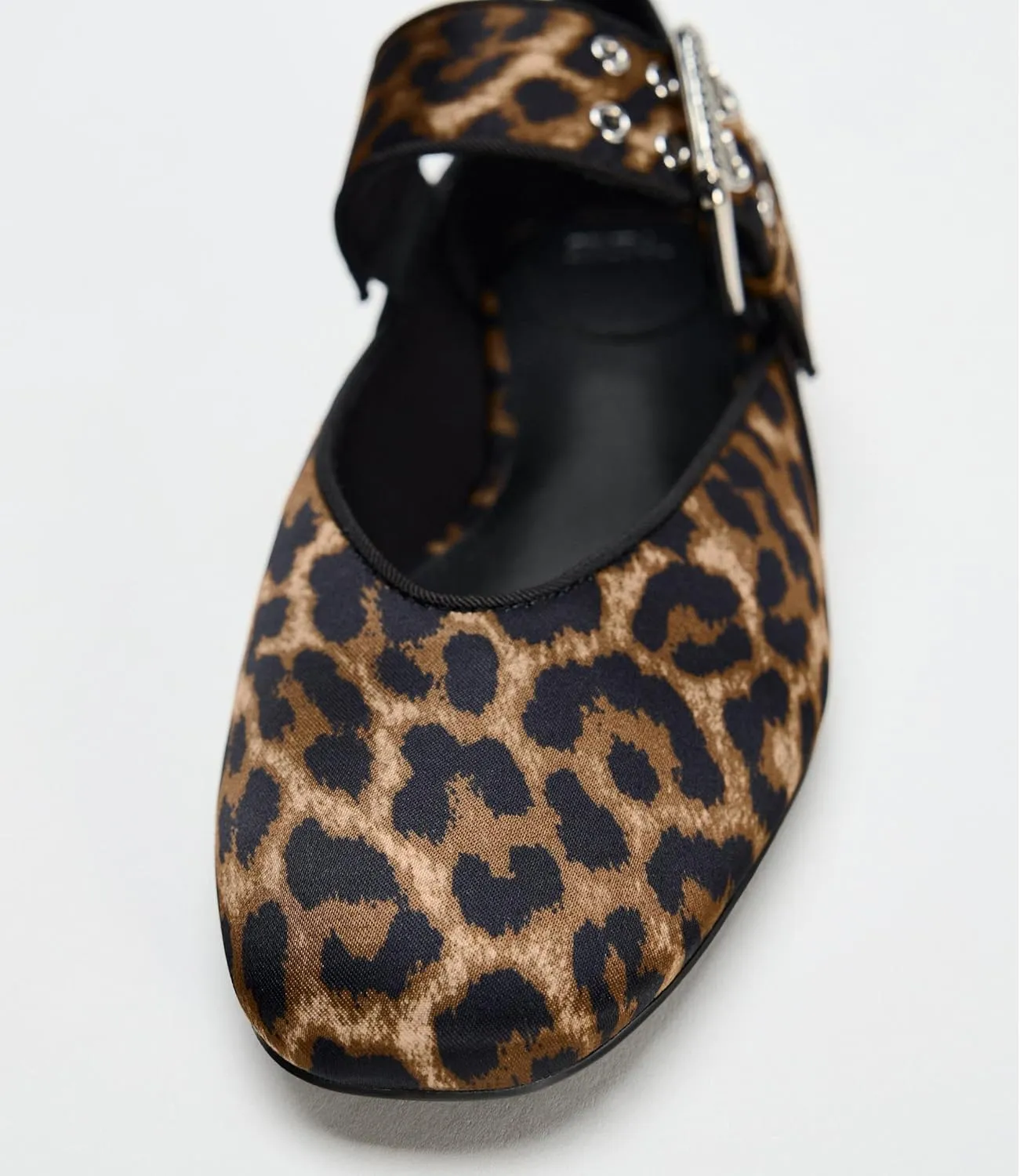 Leopard Print Ballet Flats Womens Round Toe Buckle Strap Mary Jane Flat Comfortable Casual Fall Ballerina Shoes