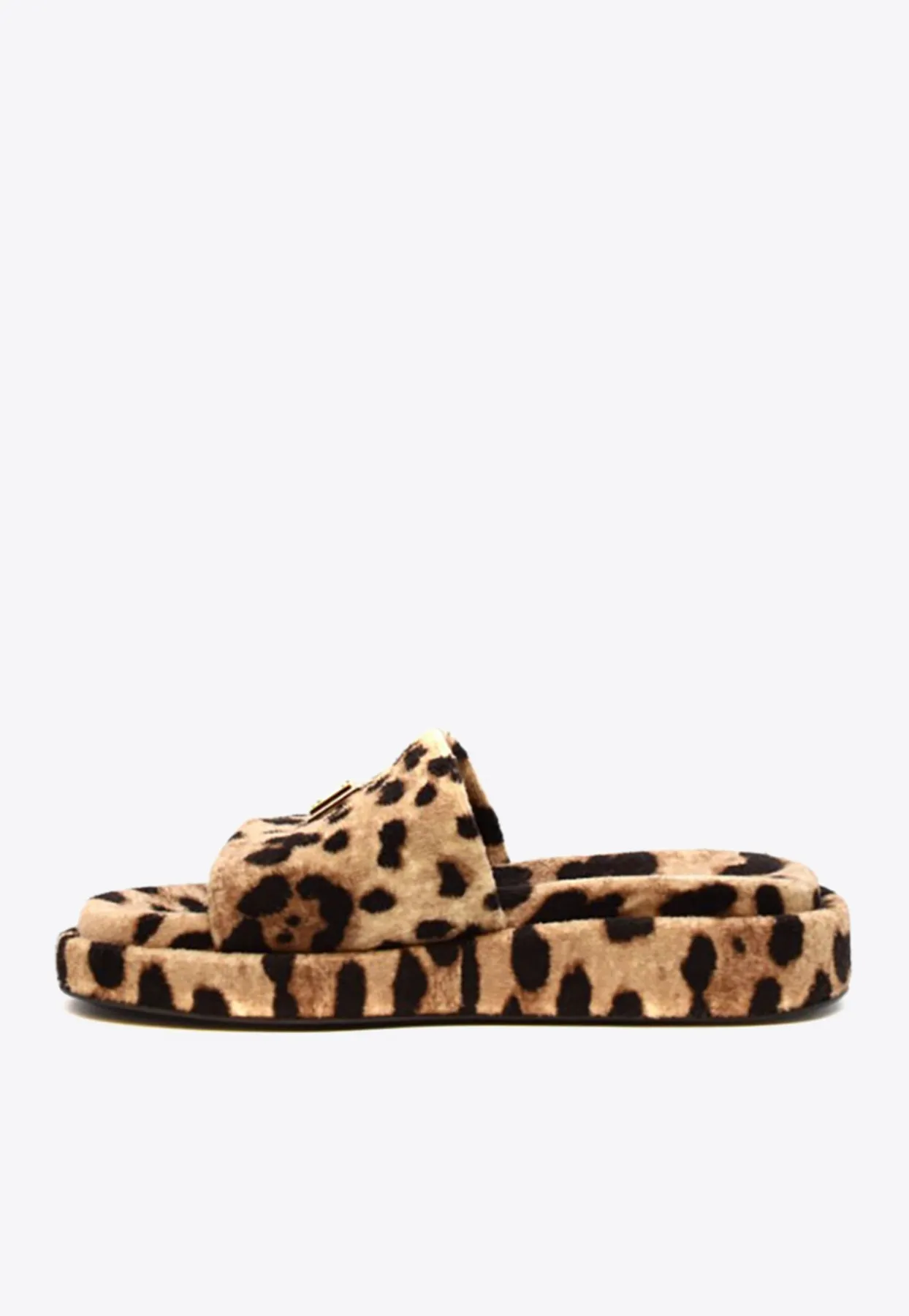 Leopard Print Flat Slides