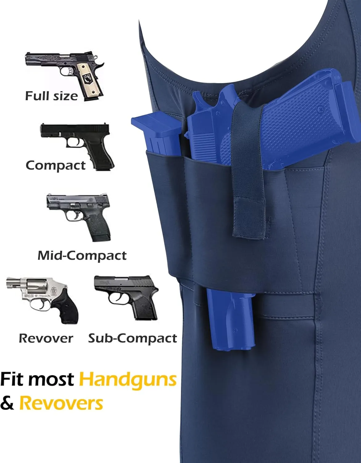 Lilcreek Scoop Neck Conceal Carry Shirts for Men: Undercover Concealed Carry Clothing with Gun Holster