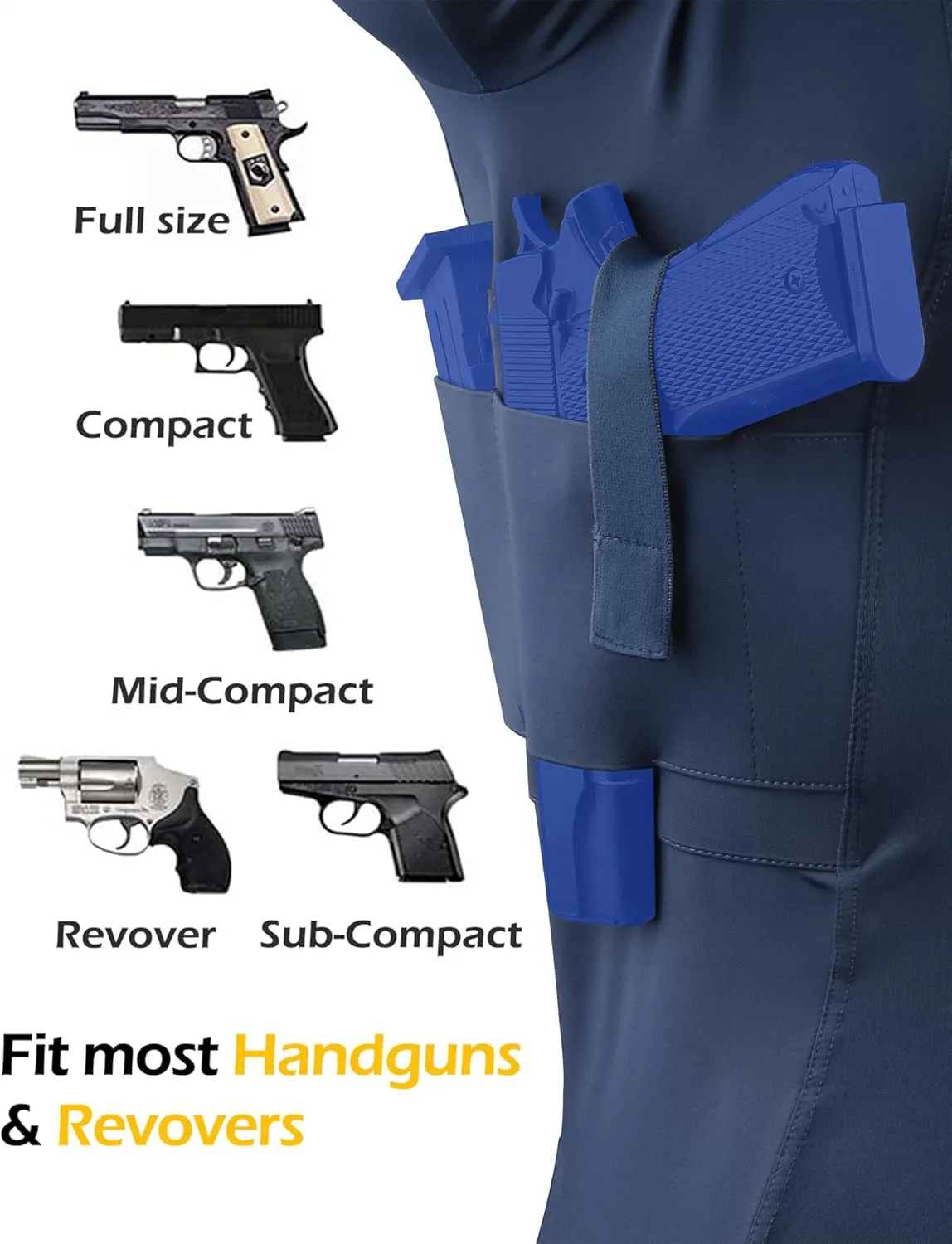 Lilcreek Scoop Neck Conceal Carry Shirts for Men: Undercover Concealed Carry Clothing with Gun Holster
