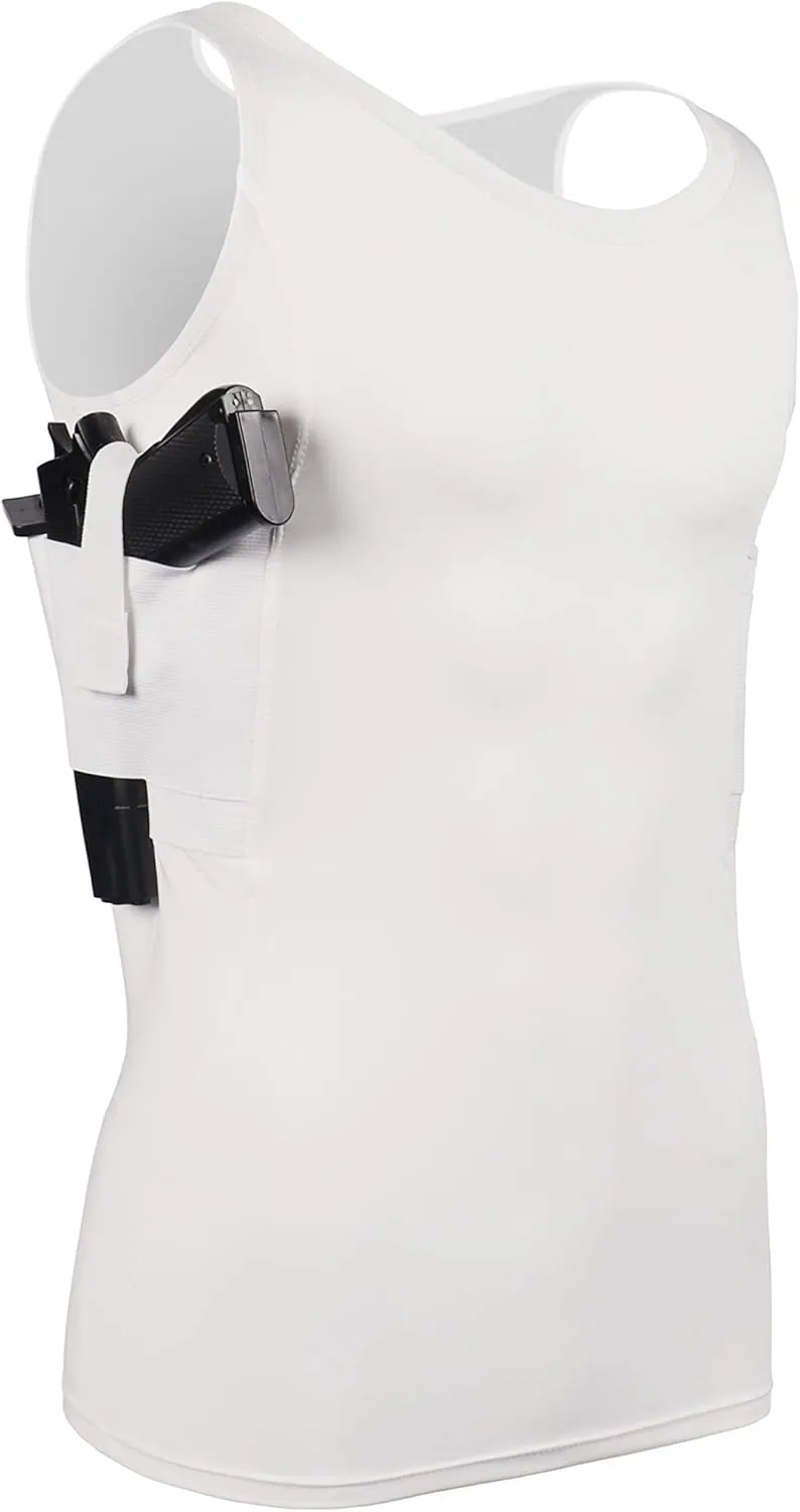 Lilcreek Scoop Neck Conceal Carry Shirts for Men: Undercover Concealed Carry Clothing with Gun Holster
