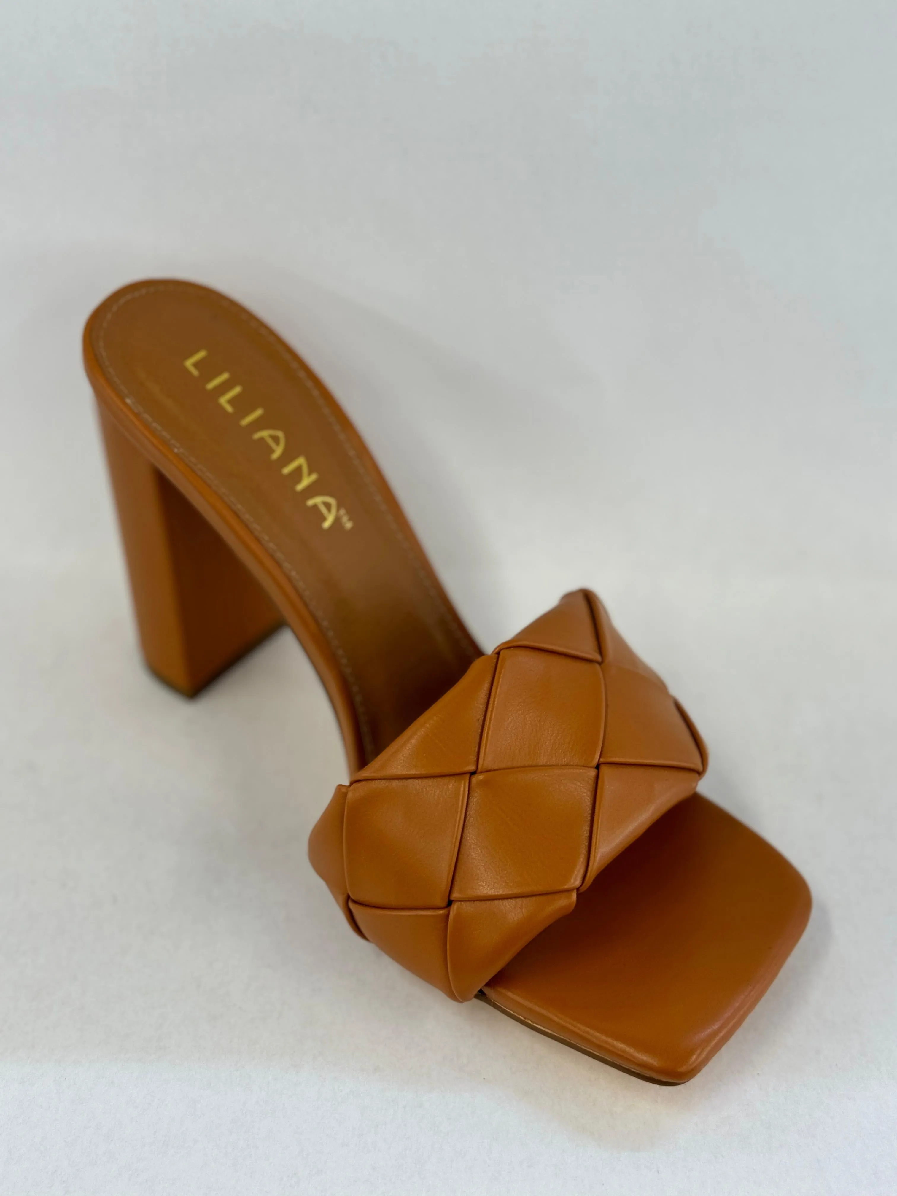 Liliana Mable-1 Women Block Heel Braided Mule Heel Sandals