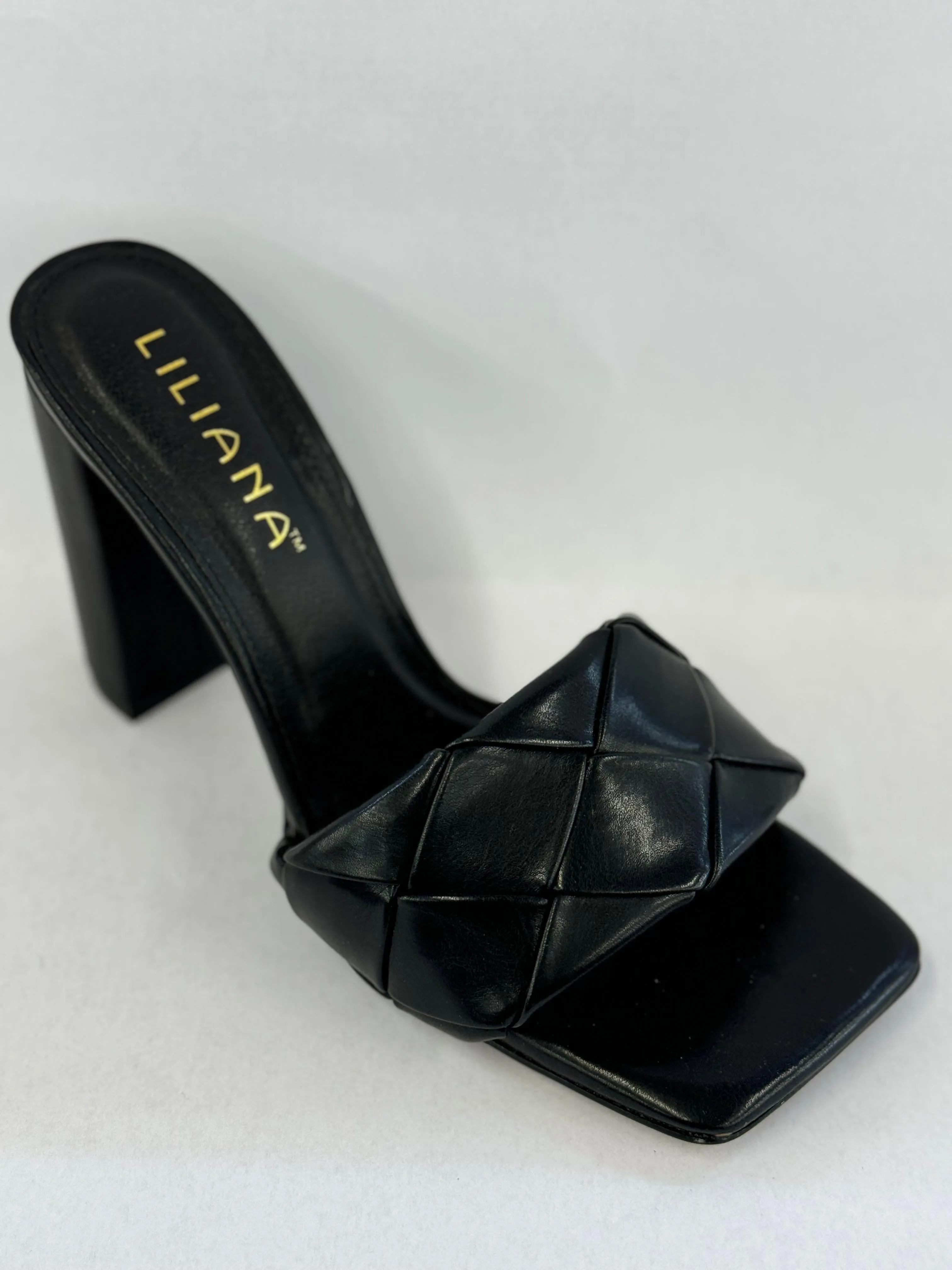 Liliana Mable-1 Women Block Heel Braided Mule Heel Sandals
