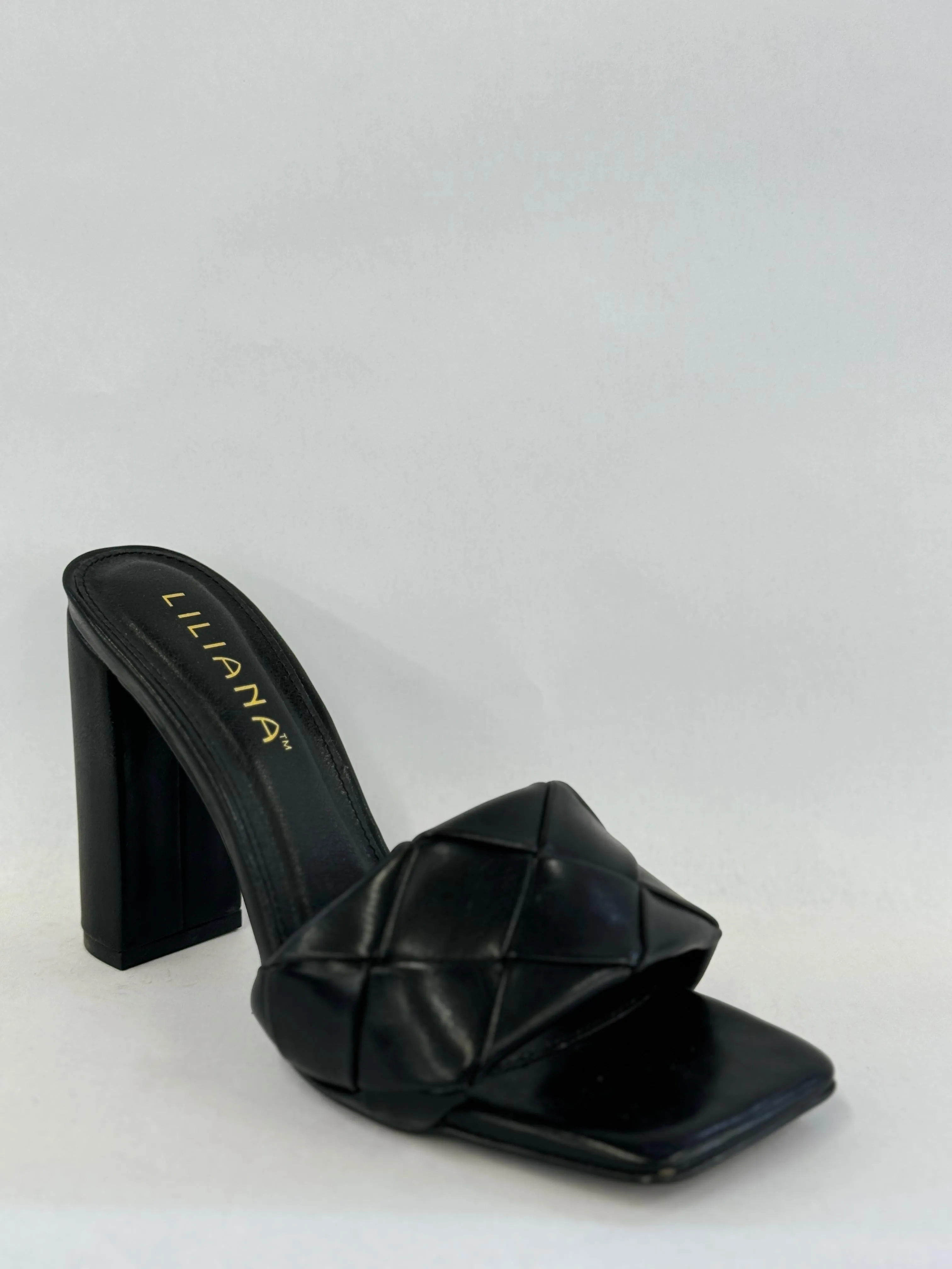 Liliana Mable-1 Women Block Heel Braided Mule Heel Sandals