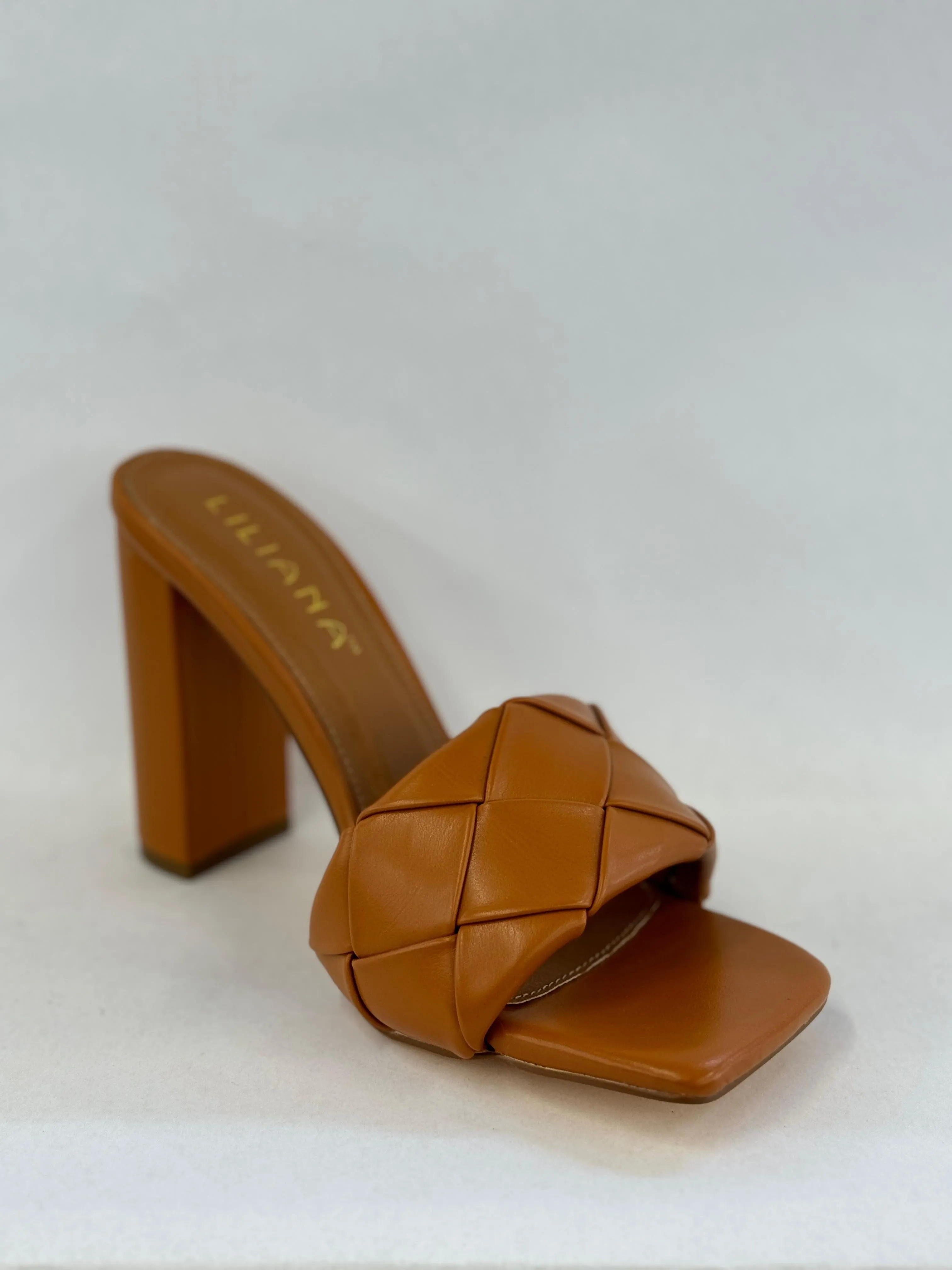 Liliana Mable-1 Women Block Heel Braided Mule Heel Sandals