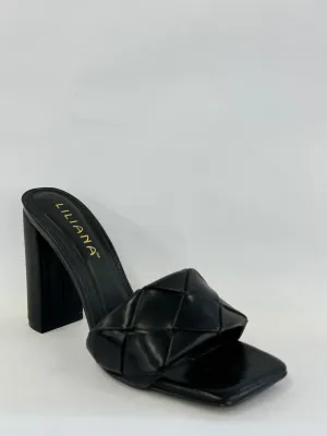Liliana Mable-1 Women Block Heel Braided Mule Heel Sandals