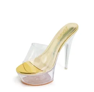 Lily Mafia-4 Fashion Clear Platform Round Open Toe Stiletto Heel Mule-Nude