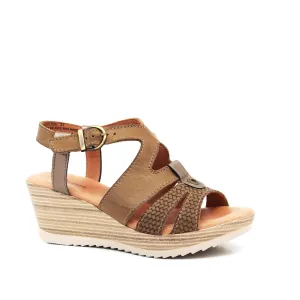 Liz Leather Wedge Sandal