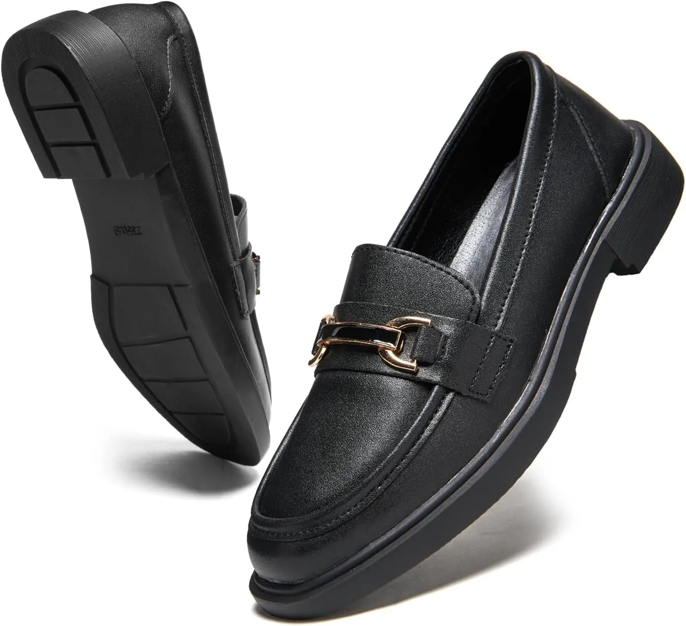 Loafers for Women Dressy Shoes Leather Penny Comfort for Work Platform Chunky