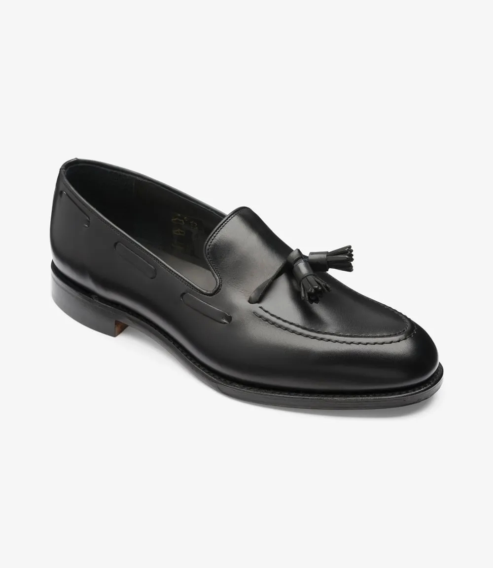 LOAKE RUSSELL BLACK LOAFER LEATHER SOLE F-MEDIUM