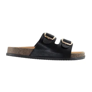 Luca - Buckle Detail Slip-On Sandals, Cork Comfort Sole & Double Strap, Casual Summer Footwear, Stylish & Supportive for Everyday Wear