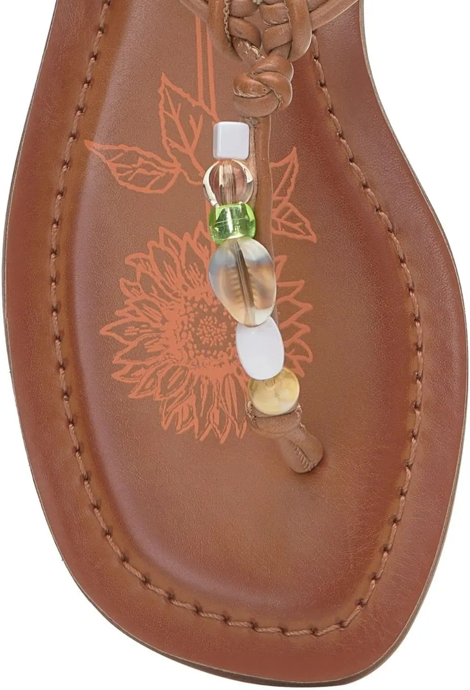 Lucky Brand Women's Beiwen Beaded T-Strap Sandal Flat