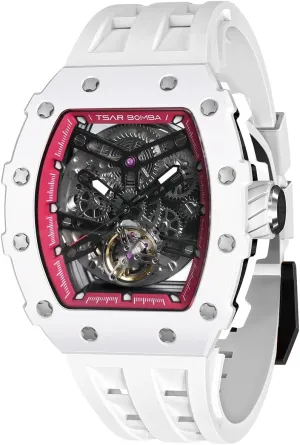 Luxury Mens Automatic Mechanical Watches - Japanese Movement Sapphire Glass - 50M Waterproof Men's Watch - Square Wrist Watches Silicone Band Luminous Elegant Gifts for Men