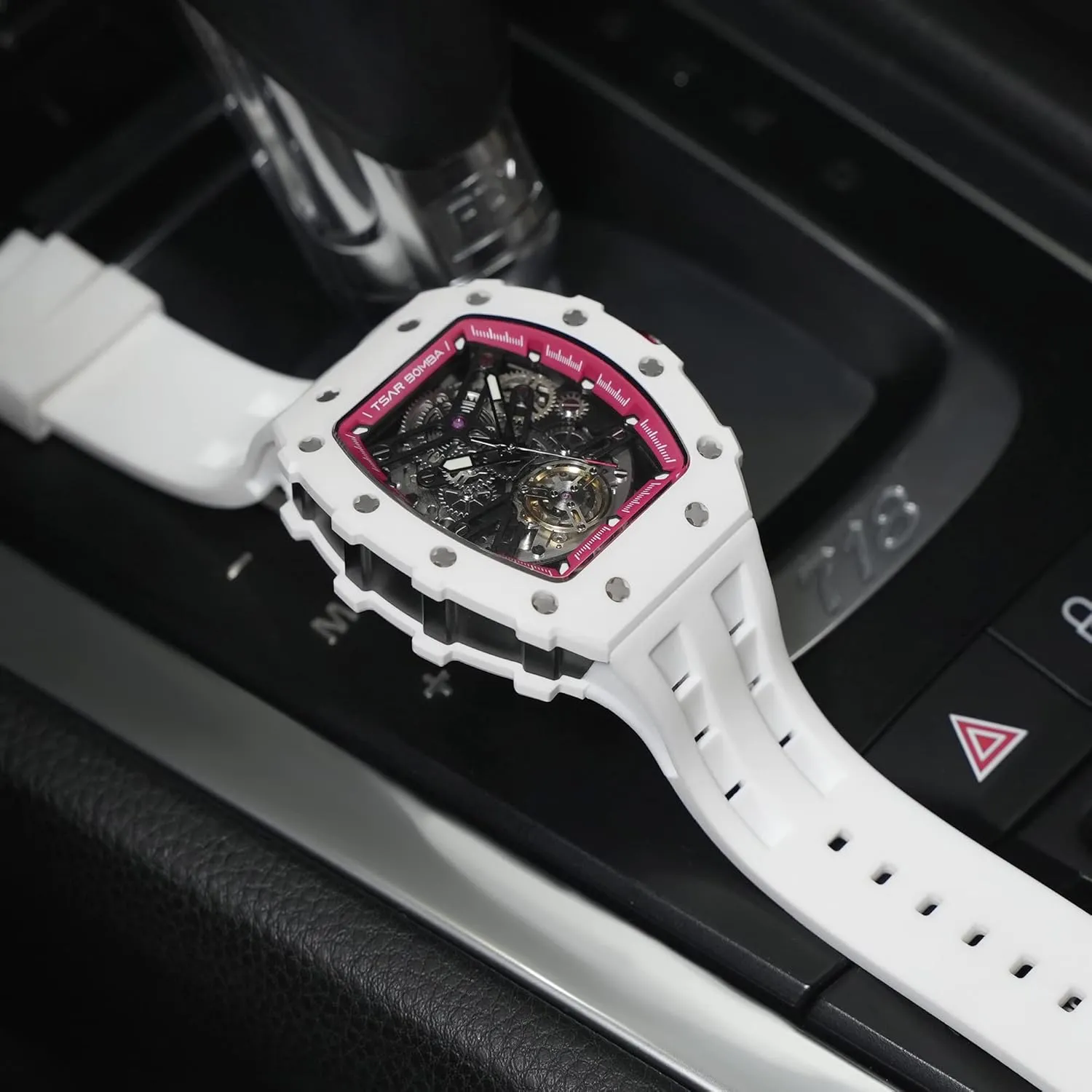 Luxury Mens Automatic Mechanical Watches - Japanese Movement Sapphire Glass - 50M Waterproof Men's Watch - Square Wrist Watches Silicone Band Luminous Elegant Gifts for Men