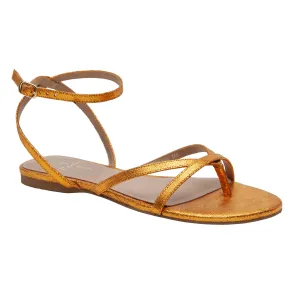 LUZ | Strappy Ankle Wrap Flat Leather Sandals