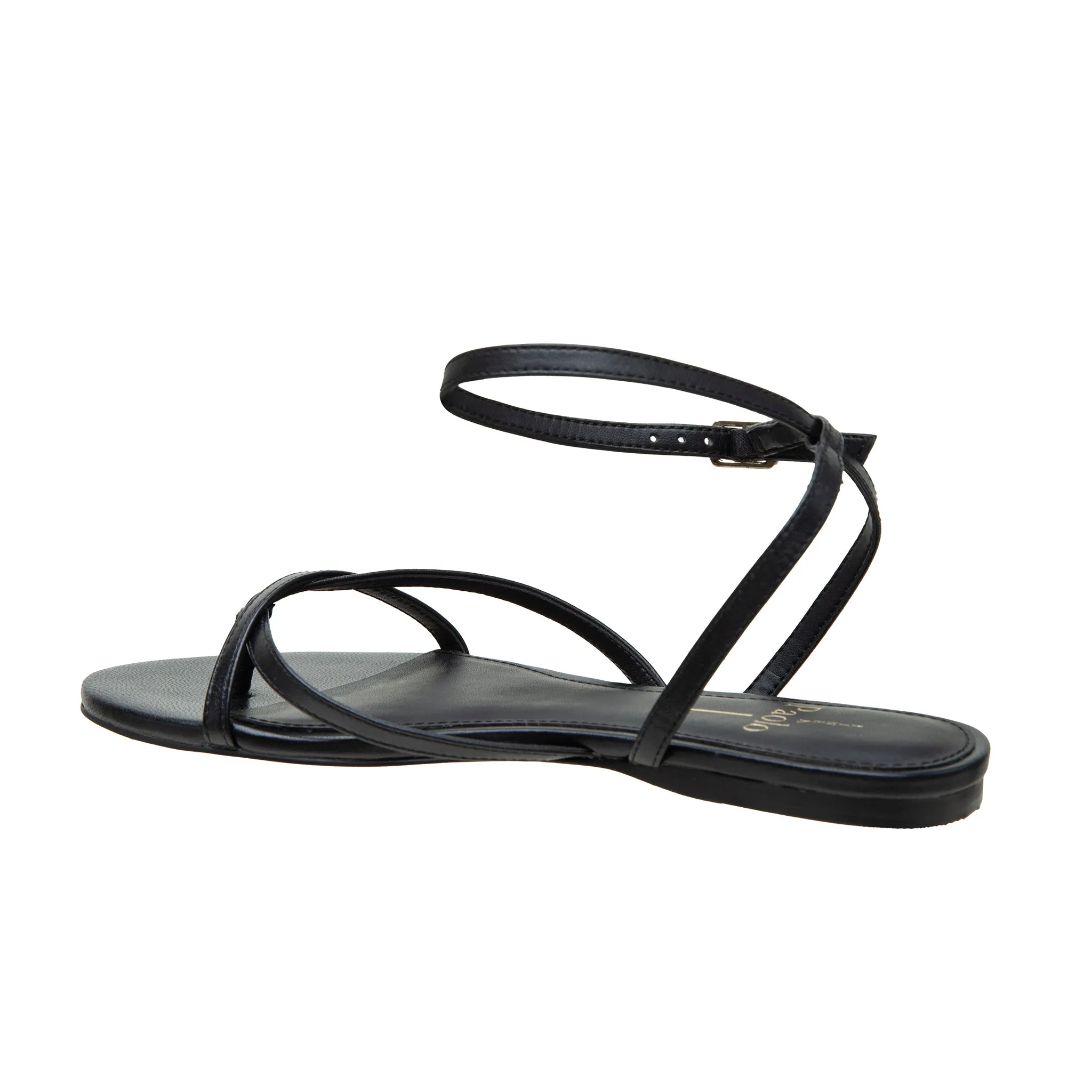 LUZ | Strappy Ankle Wrap Flat Leather Sandals