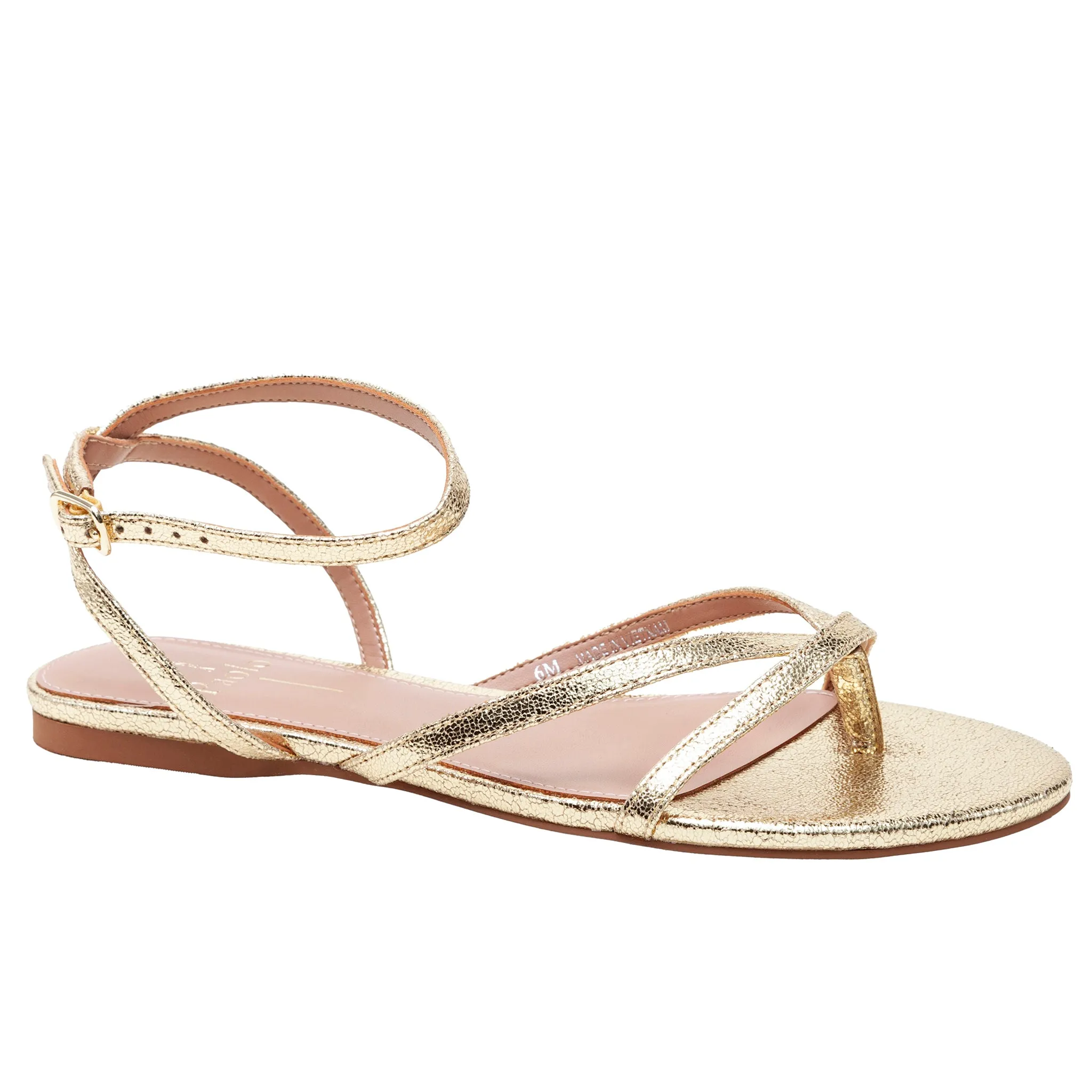 LUZ | Strappy Ankle Wrap Flat Leather Sandals