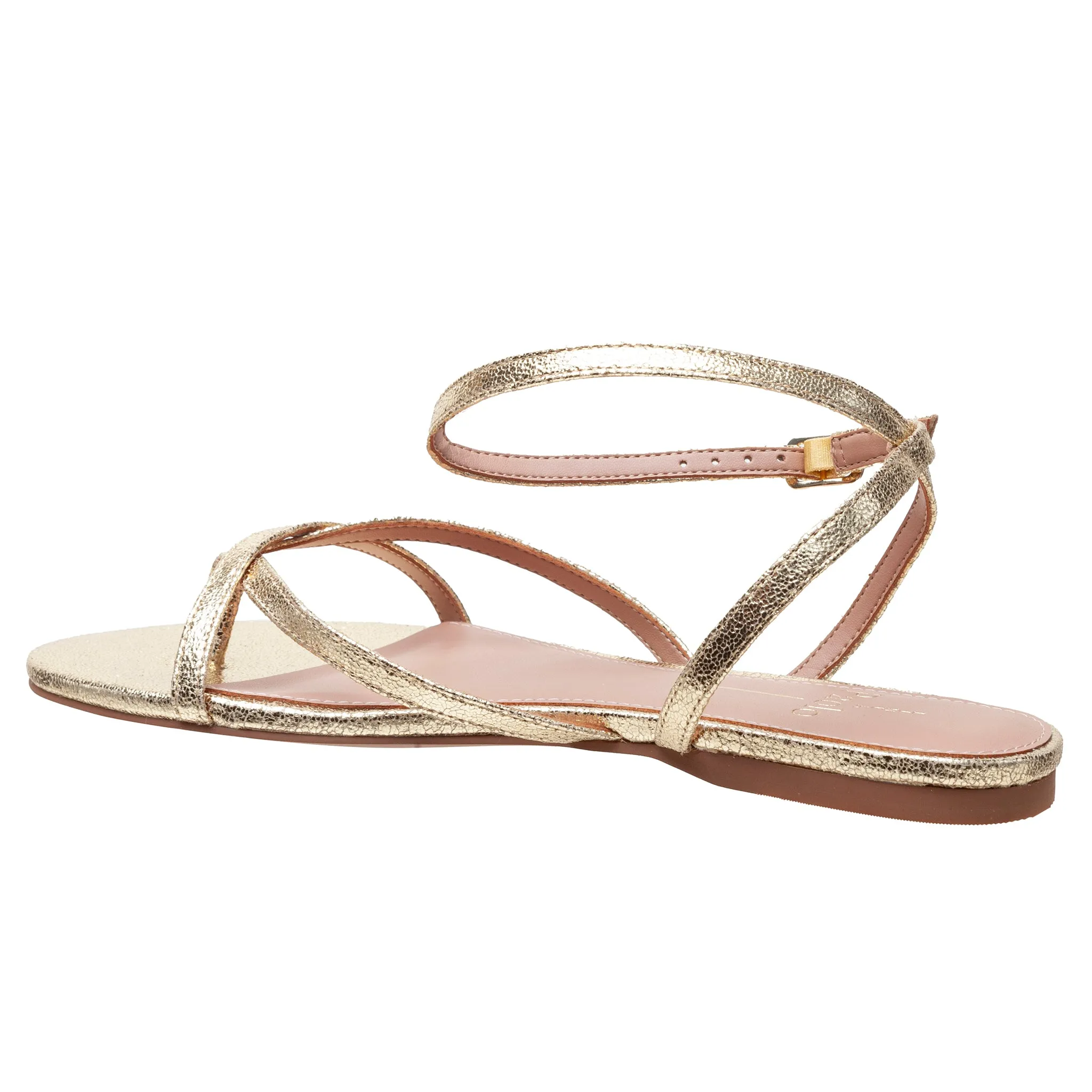 LUZ | Strappy Ankle Wrap Flat Leather Sandals