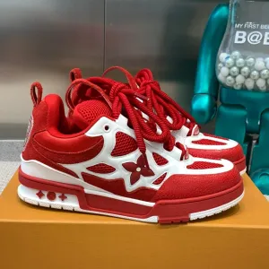 LV Skate Sneaker White Mix Red Cowhide